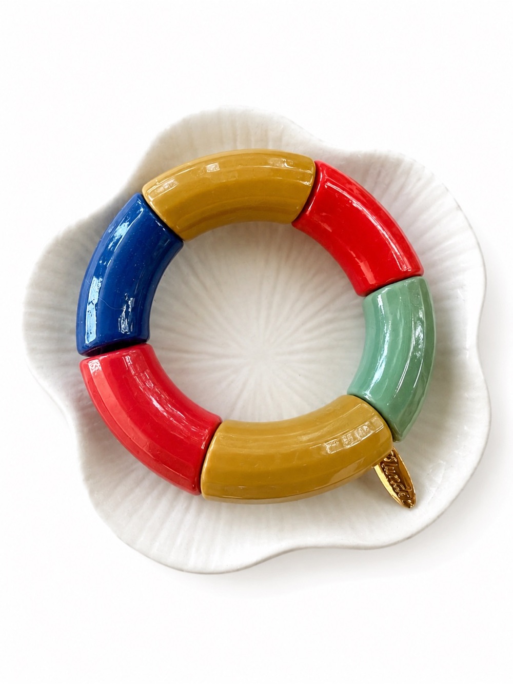 Colorblock Stretch Resin Tube Bracelet | Bold Statement Bangle
